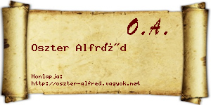 Oszter Alfréd névjegykártya